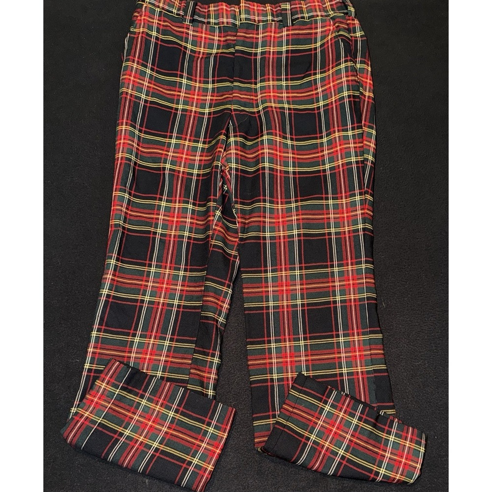 Tartan Plaid Pants Red Green Blue Cuffed Golf Pants Mens 38/32